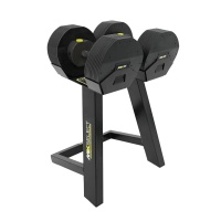 Гантель регулируемая MX Select MX-85, эргономичная рукоять, вес 5.6-38.6 кг, 2 шт со стойкой