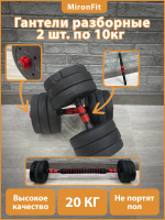 DBZ-20 Гантельный набор разборный 2х10кг (пластик/цемент) 20кг с проставкой  (E36829)