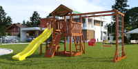 Детская площадка Савушка Мастер 4 (Махагон) Plus (горка 3 метра)