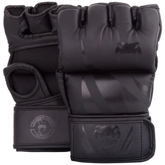 Перчатки для единоборств Venum Challenger MMA Gloves без защиты большого пальца - Black/Black