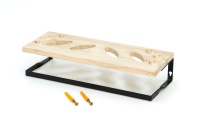 Полка для ракеток и мячей "Классик" навесная с держателем для полотенца (светлая)