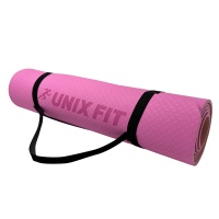 Коврик для йоги и фитнеса UNIX Fit двусторонний, 180 х 61 х 0,8 см, двуцветный, розовый Коврик для йоги и фитнеса UNIX Fit двусторонний, 180 х 61 х 0,8 см, двуцветный, розовый
