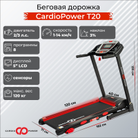 Беговая дорожка CardioPower T20 купить за 41 900 руб. в Москве в интернет-магазине Sports-Well