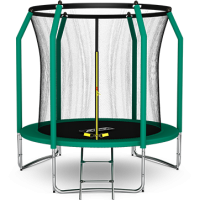 Батут премиум 8FT с внутренней страховочной сеткой и лестницей (Dark green) ARLAND