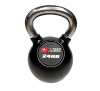 Гиря 24 кг обрезиненная с хромированной ручкой