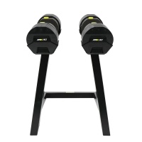 Гантель регулируемая MX Select MX-30, эргономичная рукоять, вес 3.4-13.9 кг, 2 шт со стойкой
