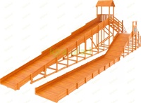 Зимняя горка "IgraGrad Snow Fox 12 м" с двумя скатами и выкатом 8 м