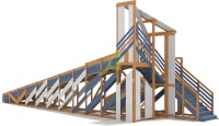 Зимняя деревянная горка "IgraGrad Snow Fox 12 м" с двумя скатами мод.3