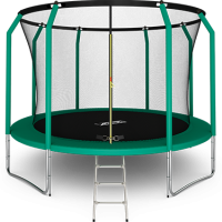 Батут премиум 12FT с внутренней страховочной сеткой и лестницей (Dark green) ARLAND Батут премиум 12FT с внутренней страховочной сеткой и лестницей (Dark green) ARLAND