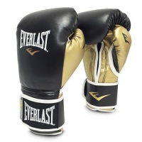 Перчатки тренировочные Everlast Powerlock PU 10oz черн/золот.
