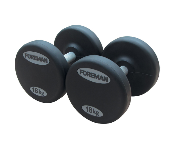 Гантели фиксированные обрезиненные FOREMAN AU Rubber KG Dumbbells, 34 кг