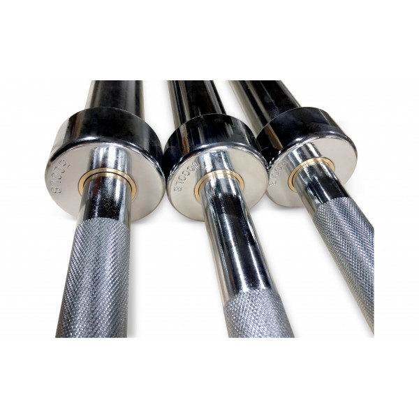 Олимпийский гриф Smith BC103-453 прямой хромированный, нагрузка до 453кг,в комплекте с одной парой пружинных замков