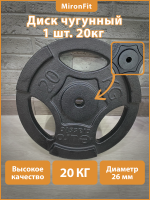 Диск для штанги РЕКОРД D26 мм 20кг.