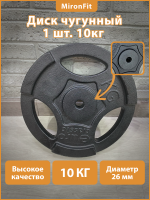 Диск для штанги РЕКОРД D26 мм. 10кг
